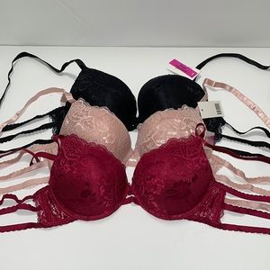 Bundle 3 pieces Lace Super Push Up Bra 3 Hooks